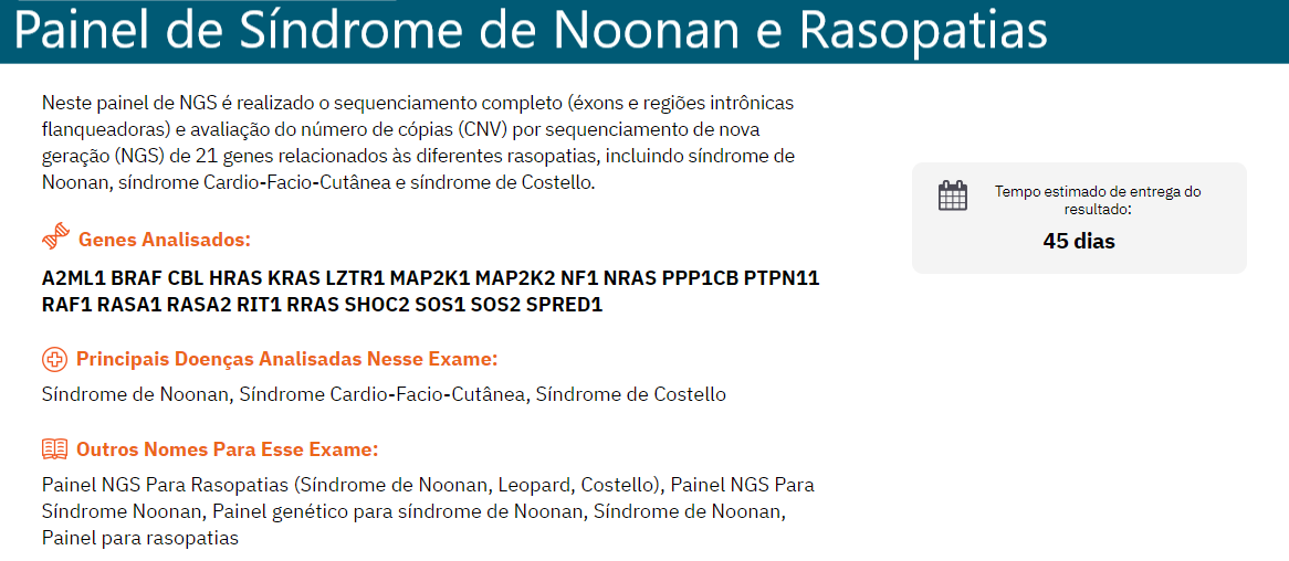 Painel de Síndrome de Noonan e Rasopatias.png